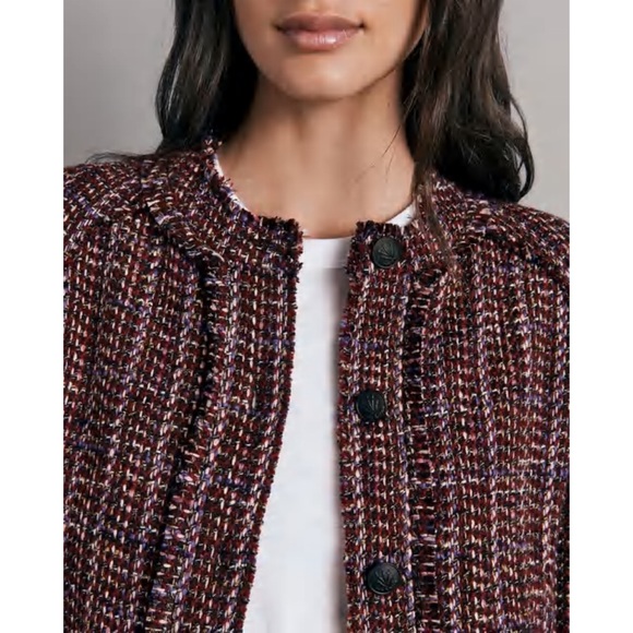 Rag & Bone Burgundy Tweed Jacket Classic Fit Marisa Jacket NWT 2 - Picture 6 of 6